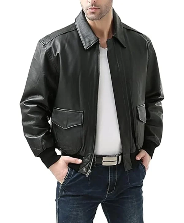 Air Force A 2 Leather Flight Bomber Jacket Closure