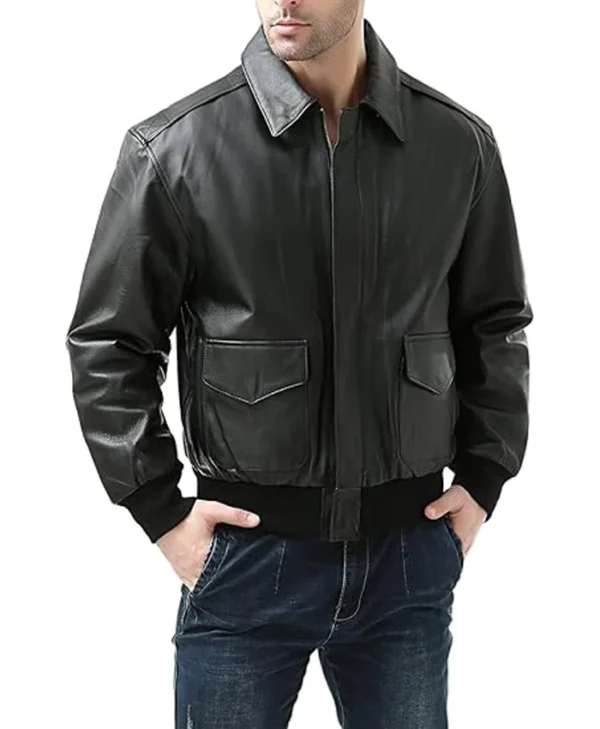 Air Force A 2 Leather Flight Bomber Jacket Front