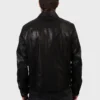 Billy Classic Black Trucker Leather Jacket Back
