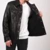 Billy Classic Black Trucker Leather Jacket Inner