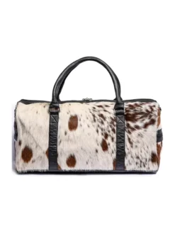 Black And White Cowhide Duffle Bag Back