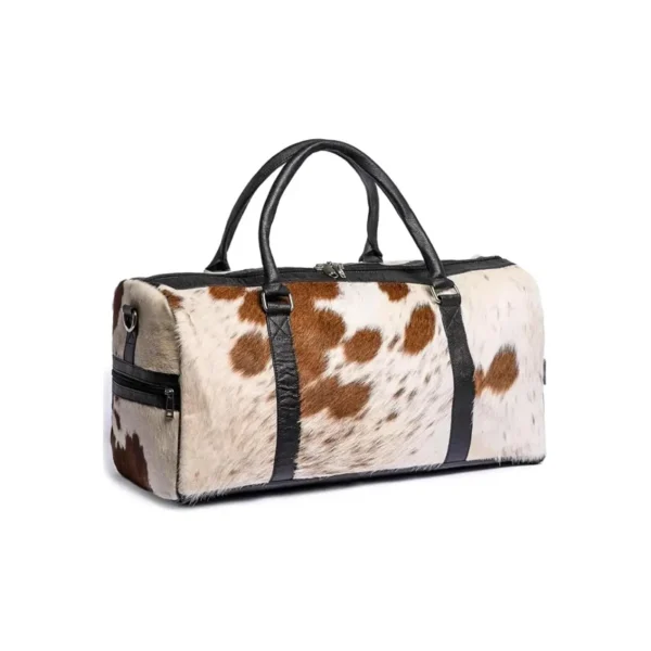 Black And White Cowhide Duffle Bag Main