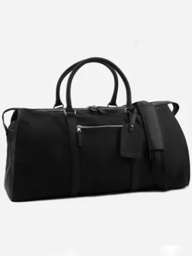 Black Leather Weekender Bag For Travelling Style