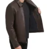 Brock Old School Brown Leather Jacket Inner