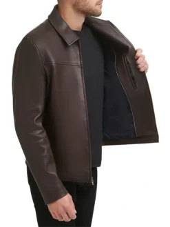 Brock Old School Brown Leather Jacket Inner