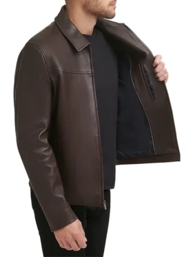 Brock Old School Brown Leather Jacket Inner