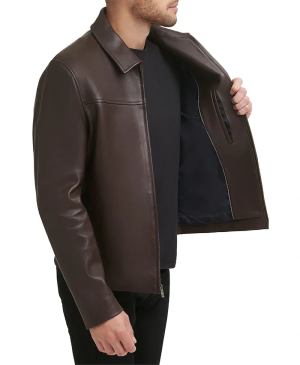 Brock Old School Brown Leather Jacket Inner