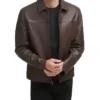 Brock Old School Brown Leather Jacket Main