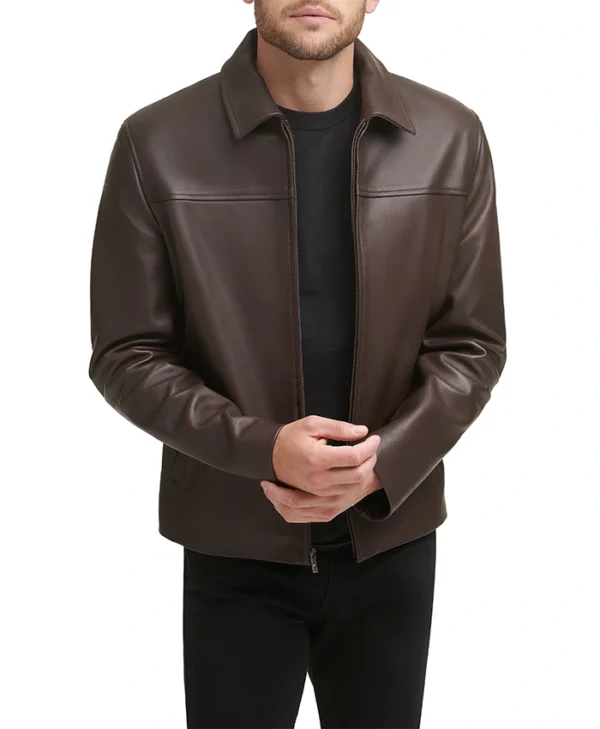 Brock Old School Brown Leather Jacket Main