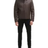 Brock Old School Brown Leather Jacket Stand