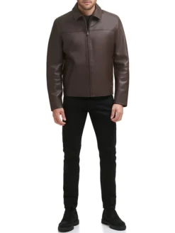 Brock Old School Brown Leather Jacket Stand