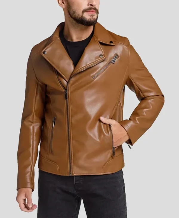 Brown Leather Motorcycle Jackets Pockets