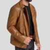 Brown Leather Motorcycle Jackets Side