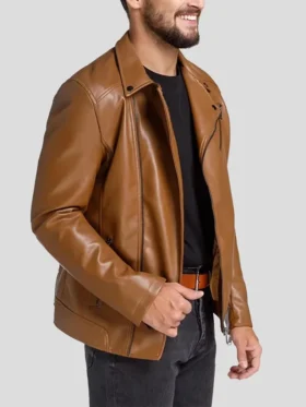 Brown Leather Motorcycle Jackets Side