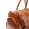 Brown Leather Travel Bag Belted