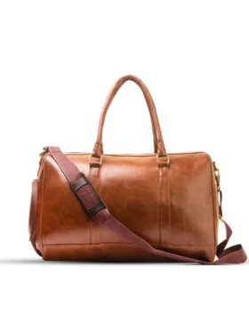 Brown Leather Travel Bag Main