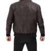 Cody Brown Leather Bomber Jacket Back