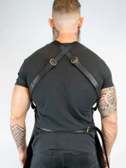 Cross Back Leather Apron Back