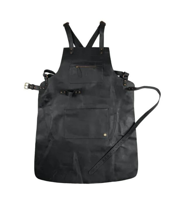 Cross Back Leather Apron Front