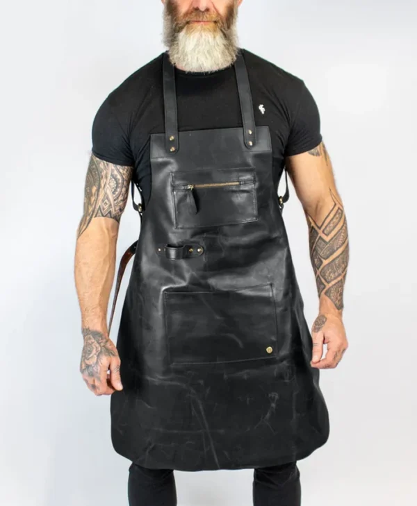 Cross Back Leather Apron Main