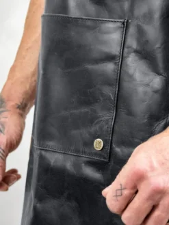 Cross Back Leather Apron Pockets