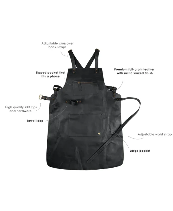 Cross Back Leather Apron Spec