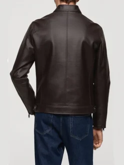 Daniel Mens Brown Leather Jacket Back
