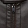 Daniel Mens Brown Leather Jacket Collar