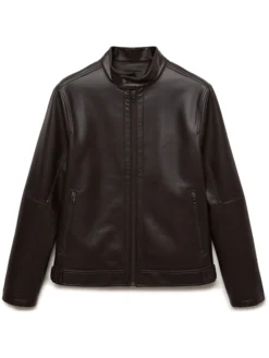 Daniel Mens Brown Leather Jacket Front