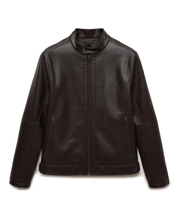 Daniel Mens Brown Leather Jacket Front