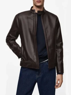 Daniel Mens Brown Leather Jacket Main