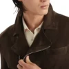 David Suede Biker Jacket Collar