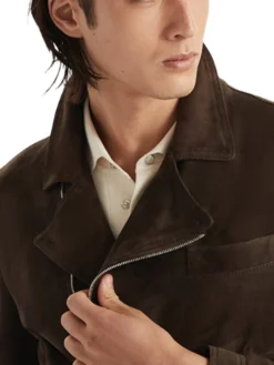 David Suede Biker Jacket Collar