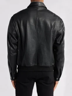 Davis Shirt Collar bomber leather jacket Back