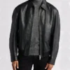 Davis Shirt Collar bomber leather jacket Main
