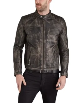 Eric Brown Motorcycle Leather Jacket Snap