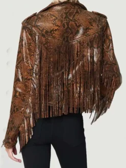 Hannah Snake Leather Jacket Back