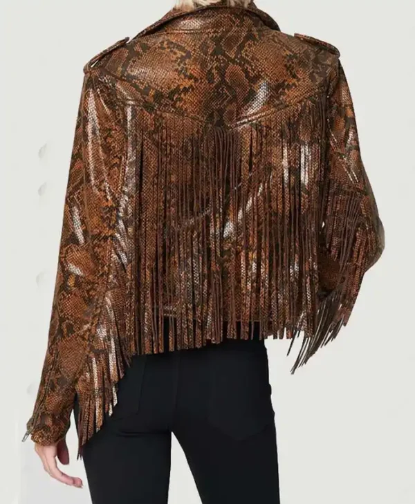 Hannah Snake Leather Jacket Back