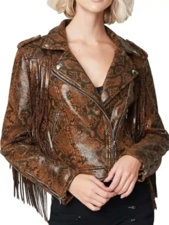 Hannah Snake Leather Jacket Main