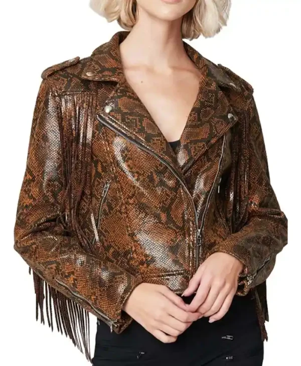 Hannah Snake Leather Jacket Main