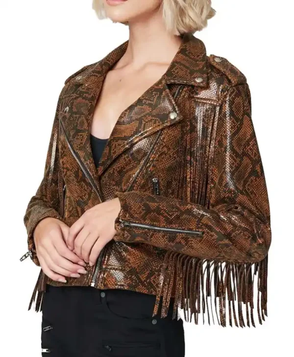 Hannah Snake Leather Jacket Side