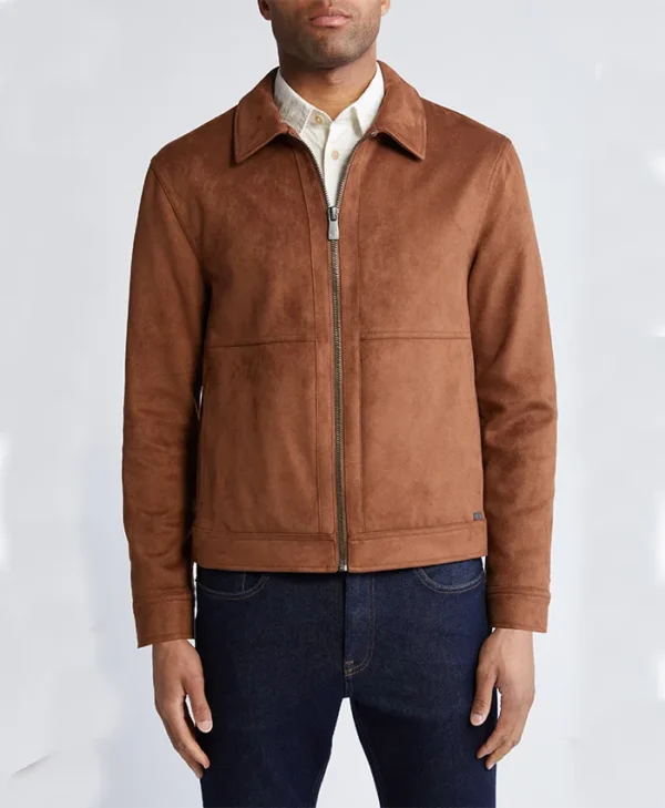 Hardy Brown Suede A2 Bomber Jacket Front