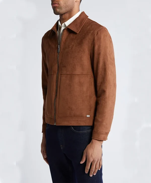 Hardy Brown Suede A2 Bomber Jacket Side