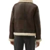 Isabel Women Brown Leather Shearling Jacket Back