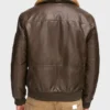 Ivor Fur Brown Leather Jacket Back