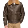 Ivor Fur Brown Leather Jacket Main