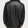 Jack Mens Black Real leather jacket Back