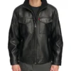 Jack Mens Black Real leather jacket Main