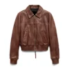 Jenna Brown Classic Collar Leather Jacket Main