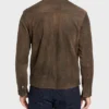 Jimmy Mens Suede Biker Jacket Back